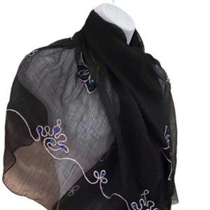 3/$24 NWOT Black silk sarong